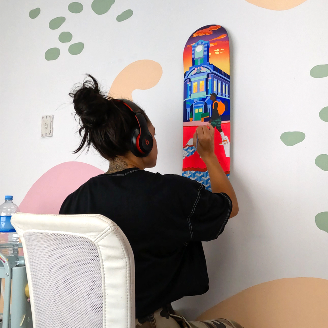 SHAWNEE TEKII Freestyle Art Skate Deck Group Show exhibition at Limn Gallery Auckland New Zealand Skateboarding