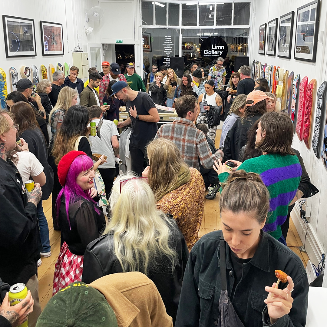 Freestyle Art Skate Deck Group Show exhibition at Limn Gallery Auckland New Zealand Skateboarding