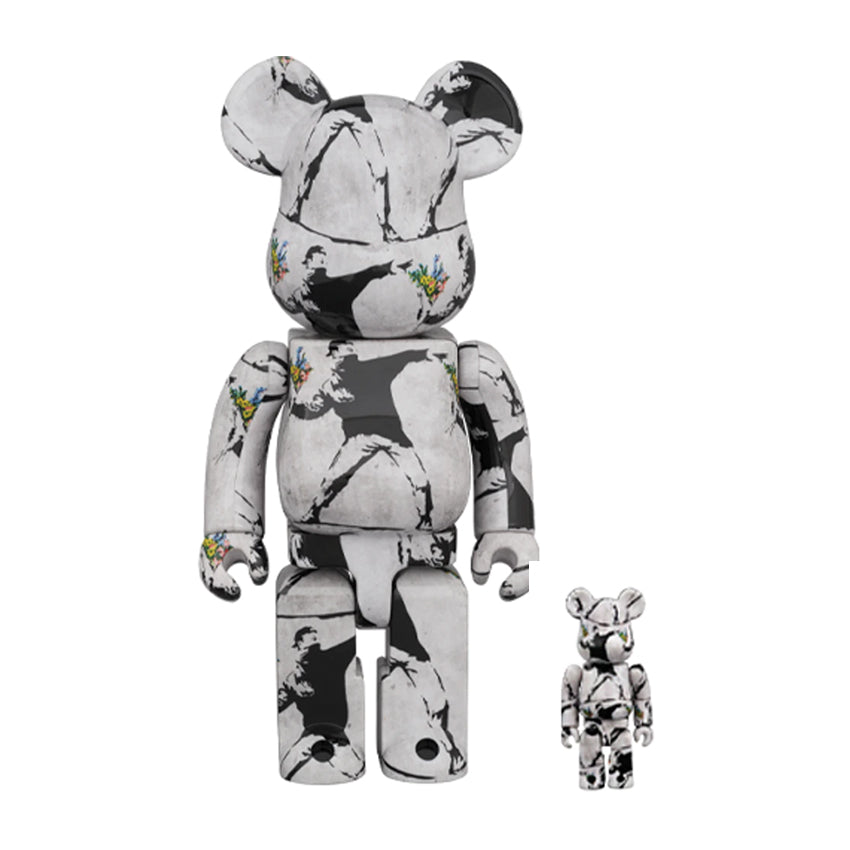 Bearbrick-flower-bomber-banksy-2020-medicom-400-100-set-Limn-Gallery-nz