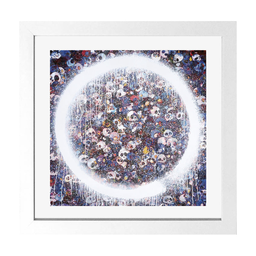 Enso Memento Mori Red on blue limited edition print Takashi Murakami Limn Gallery