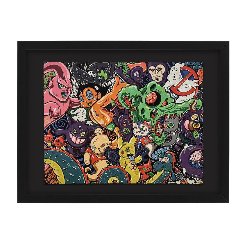 Jimi Grins Limited Edition Ghost print framed in black