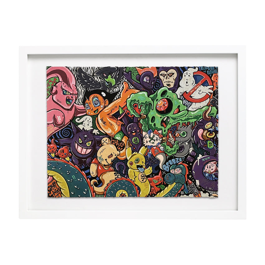 Jimi Grins Limited Edition Ghost print framed in white
