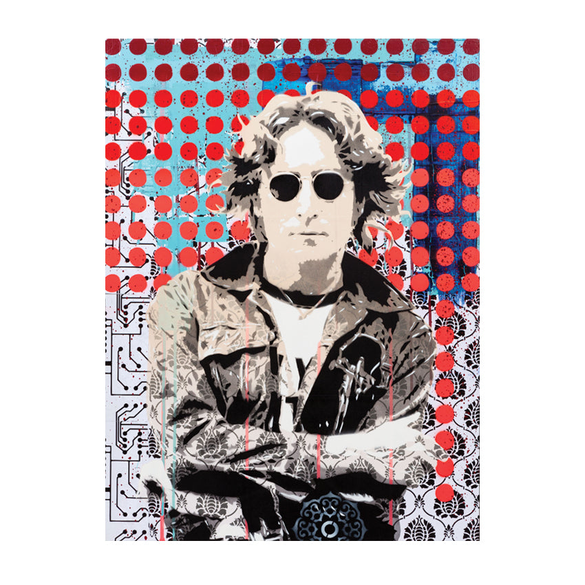 Poet original painting collage board Brad Novak New Blood Pop Limn Gallery