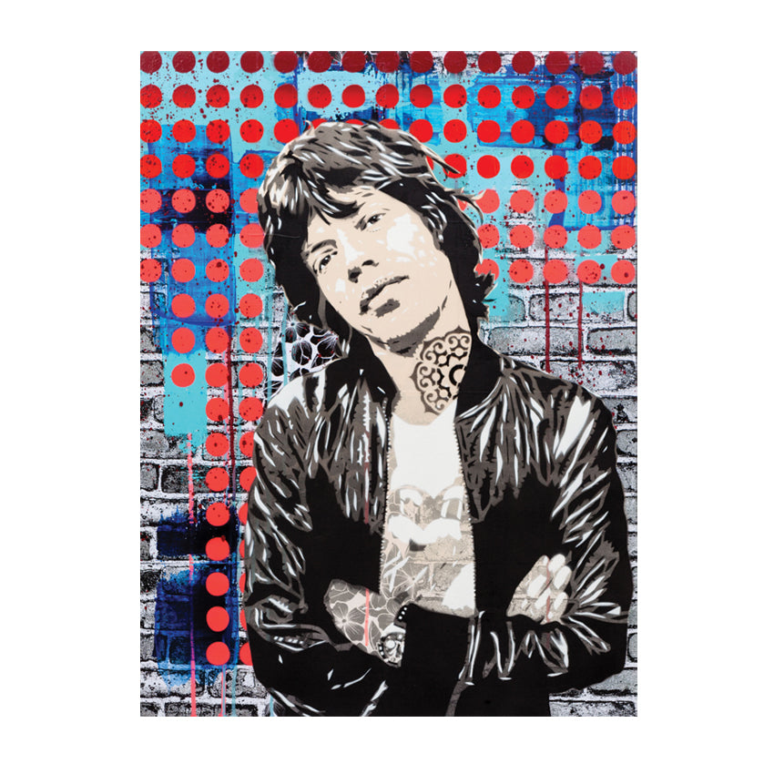 Satisfaction original painting collage board Brad Novak New Blood Pop Limn Gallery
