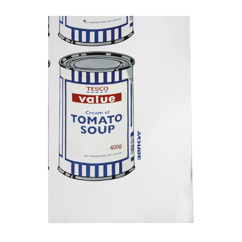 tesco tomato soup POW print Banksy Limn Gallery close up
