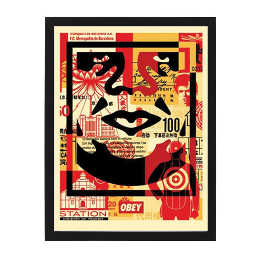 three face collage bottom open edition print OBEY Shepard Fairey Limn Gallery